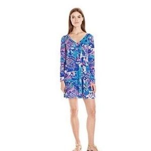 Lilly Pulitzer V-Neck Christie Dress‎ Women’s Medium Coastal Beach Resortwear
